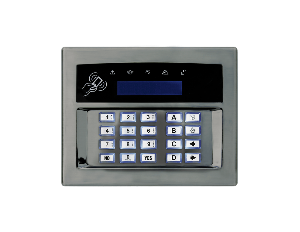 PY-EURO-LCDPZ/SCHROME - Euro Satin Chrome Surface Mount Keypad