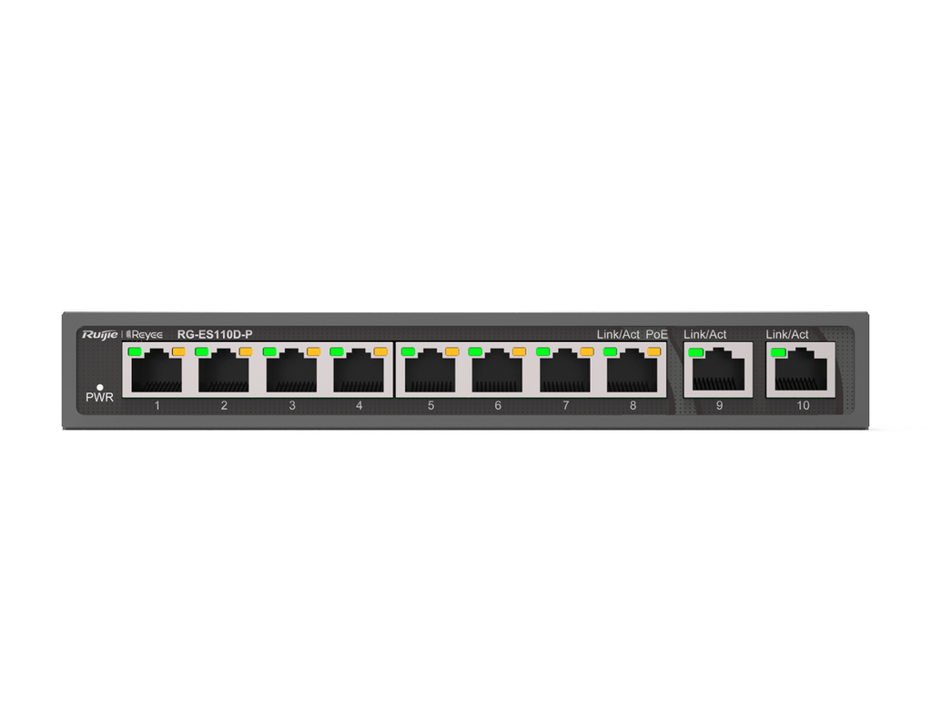 RG-ES110D-P - Ruijie 8-port 10/100Mbps Desktop Unmanaged Switch