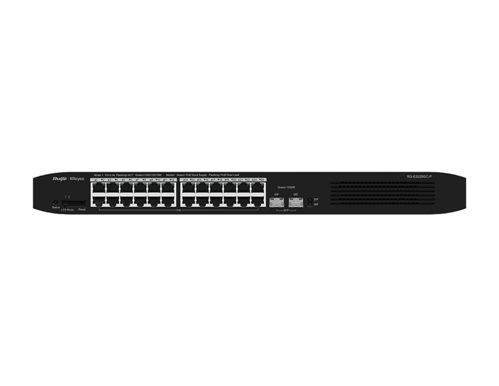 RG-ES226GC-P - Ruijie 26-Port Gigabit Smart Cloud Managed PoE Switch