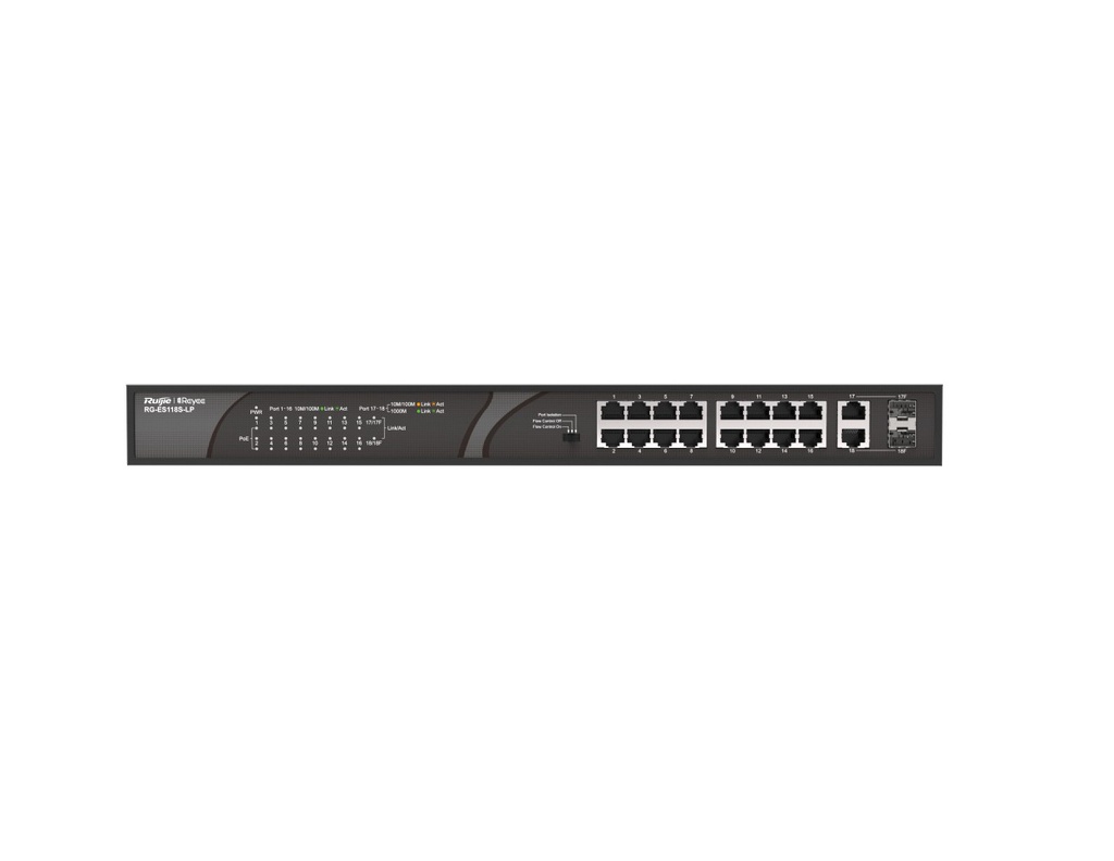 RG-ES118S-LP - Ruijie 16-port 10/100Mbps Desktop Unmanaged Switch