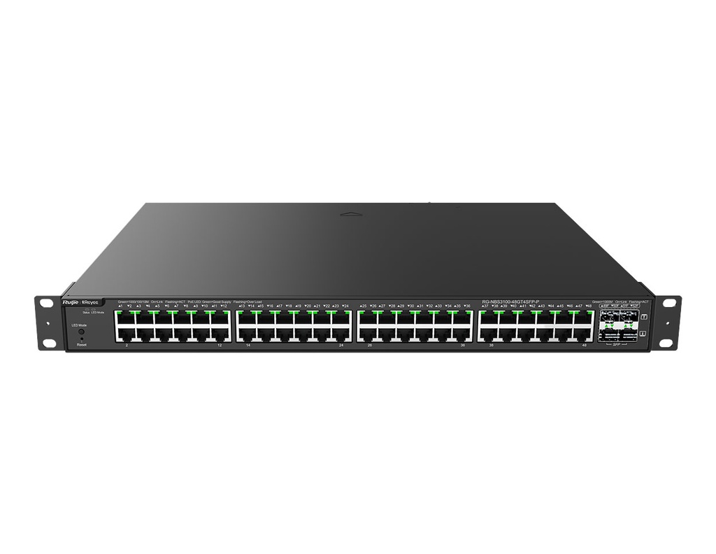 RG-NBS3100-48GT4SFP-P - Ruijie 52-Port Gigabit Layer 2 Cloud Managed PoE Switch