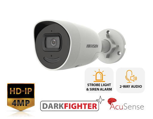 [DS-2CD2046G2-IU/SL(2.8MM)] DS-2CD2046G2-IU/SL(2.8MM) - 4MP AcuSense Strobe Light and Audible Warning Fixed Bullet Network Camera