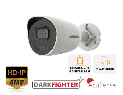 DS-2CD2046G2-IU/SL(2.8MM) - 4MP AcuSense Strobe Light and Audible Warning Fixed Bullet Network Camera