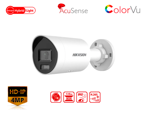DS-2CD2047G2H-LIU(2.8mm) - Hikvision 4 MP Smart Hybrid Light with ColorVu Fixed Mini Bullet Network Camera
