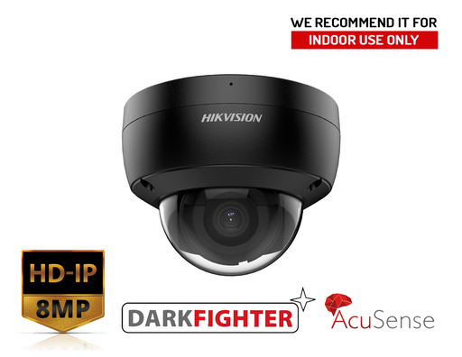 DS-2CD2186G2-ISU/B(2.8MM) - 8MP AcuSense Powered-by-Darkfighter Fixed Dome Network Camera