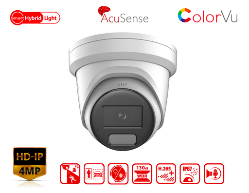 DS-2CD2347G2H-LISU/SL - Hikvision 4 MP Smart Hybrid Light with ColorVu Fixed Turret Network Camera