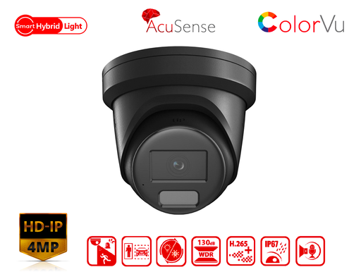 DS-2CD2347G2H-LISU/SL/B - Hikvision 4 MP Smart Hybrid Light with ColorVu Fixed Turret Network Camera