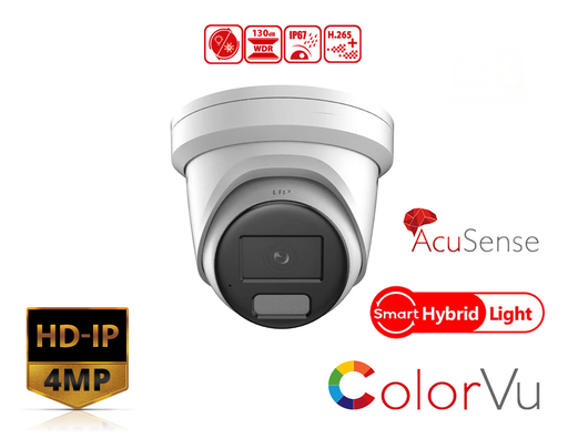 DS-2CD2347G2H-LIU(2.8mm) - 4 MP Smart Hybrid Light with ColorVu Fixed Turret Network Camera