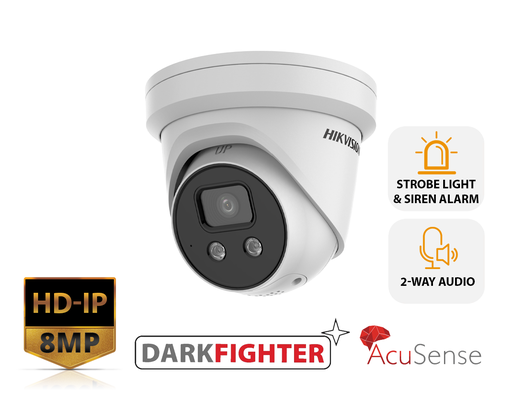 Hikvision AcuSense 8 MP IR Fixed Turret Network Camera