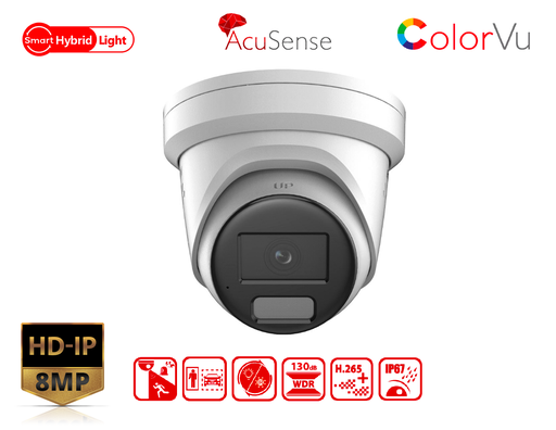 DS-2CD2387G2H-LISU/SL - Hikvision 8 MP Smart Hybrid Light with ColorVu Fixed Turret Network Camera
