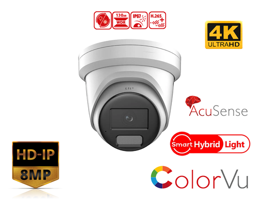 DS-2CD2387G2H-LIU(2.8MM) - 8 MP Smart Hybrid Light with ColorVu Fixed Turret Network Camera