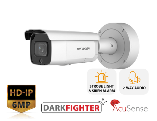 DS-2CD2666G2-IZSU/SL(2.8-12MM) - 6MP Strobe Light and Audible Warning Motorized Varifocal Bullet Network Camera