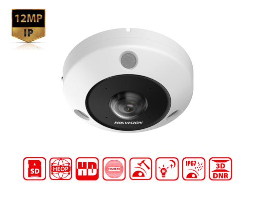 DS-2CD63C5G1-IVS(1.29MM) - Hikvision 12 MP DeepinView Fisheye Network Camera
