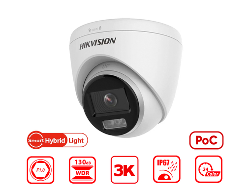 DS-2CE72KF3T-LE(2.8MM) - Hikvision 3K ColorVu Dual-light PoC Fixed Turret Camera