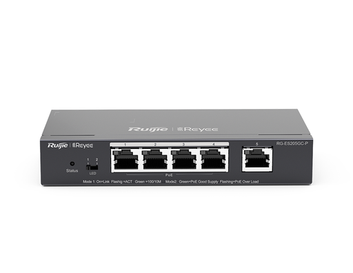 [RG-ES205GC-P] RG-ES205GC-P - Ruijie Reyee 5-Port Gigabit Smart Cloud Managed PoE Switch