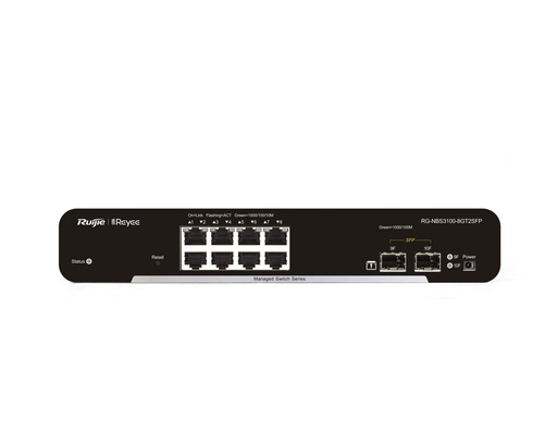 [RG-NBS3100-8GT2SFP-P] RG-NBS3100-8GT2SFP-P - Ruijie 10-Port Gigabit Layer 2 Cloud Managed PoE Switch